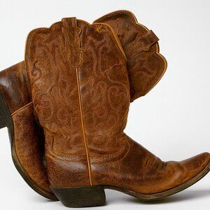 Justin McKayla L2561 Tan Puma Western Boots Women’s 9B Stampede-AC080
